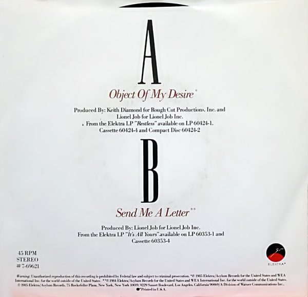 Starpoint - Object Of My Desire (7'' Single) - Imagem 2