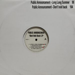 Public Announcement - Don’t Hold Back (EP)