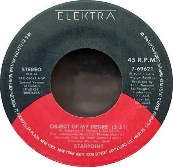 Starpoint - Object Of My Desire (7'' Single) - Imagem 3